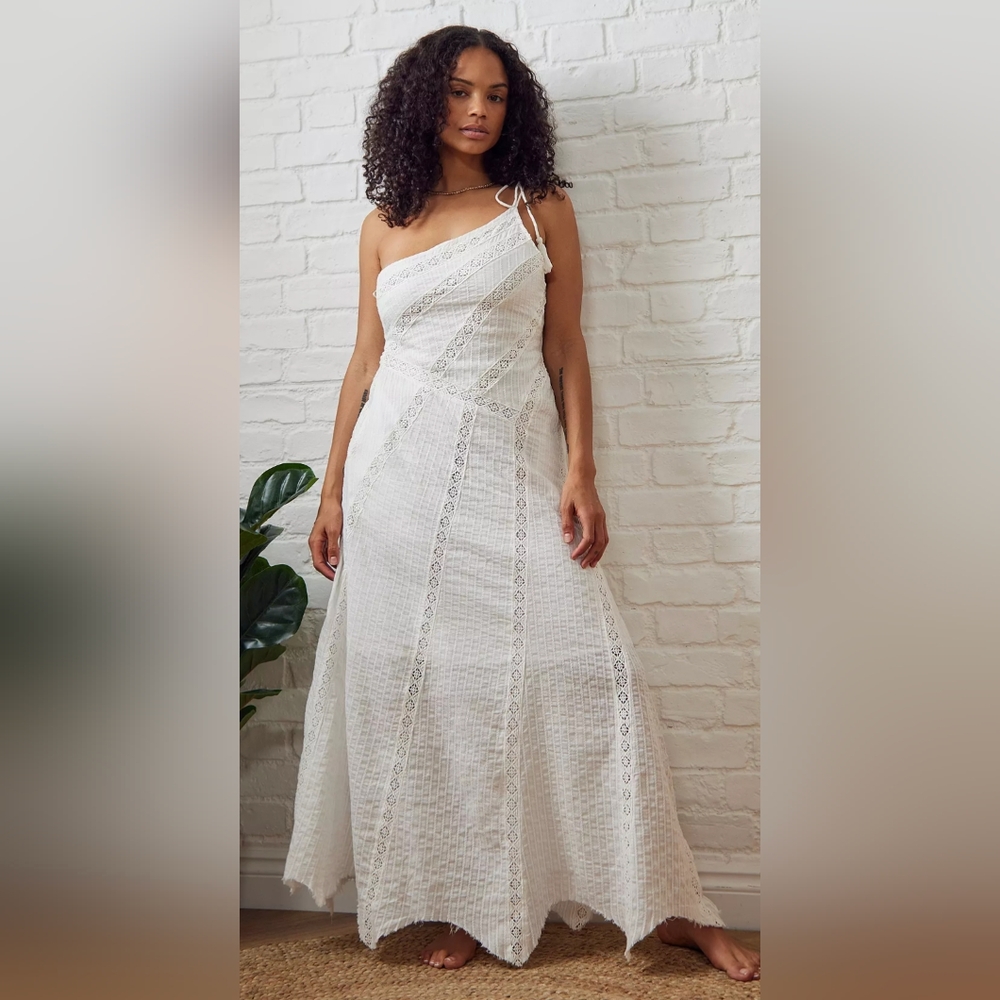 Free People Bella White Maxi dress xs shabby chic beach wedding bride wedding